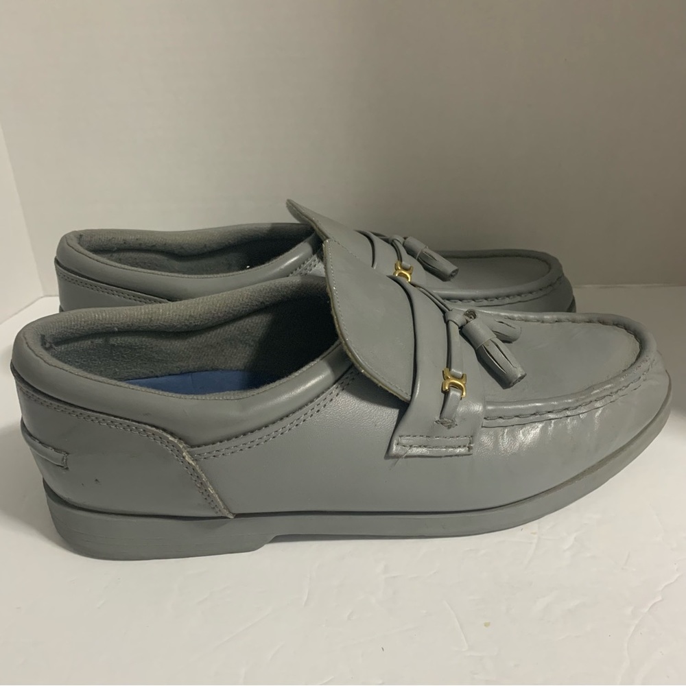DR. SCHOLLS MENS 11 3E GRAY ORTHOPEDIC DIABETIC‎ SHOES PENNY LOAFER SLIP ON